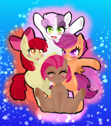 Size: 1126x1280 | Tagged: safe, artist:doubt, apple bloom, babs seed, scootaloo, sweetie belle, g4, adorabloom, cute, cutie mark crusaders