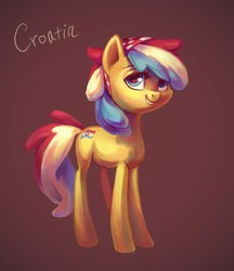 Size: 886x1024 | Tagged: safe, artist:holivi, pony, g4, croatia, female, mare, nation ponies, ponified, solo