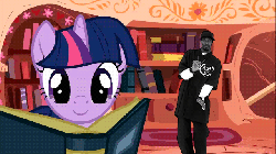 Size: 640x360 | Tagged: safe, twilight sparkle, g4, animated, drop it like it's hot, female, irl, let's dance in the background, male, photo, smoke weed everyday, snoop dogg