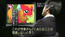 Size: 599x337 | Tagged: safe, big macintosh, earth pony, pony, g4, colt, japanese, male, stallion