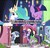 Size: 500x478 | Tagged: safe, edit, edited screencap, screencap, princess celestia, sapphire joy, spike, twilight sparkle, alicorn, pony, unicorn, g4, caption, door, female, hub logo, jehovah's witness, male, mare, misspelling, subtitles, text, twilight sparkle (alicorn), unicorn twilight