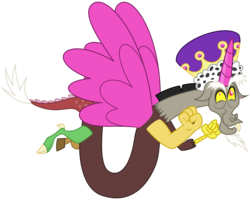 Size: 6000x4800 | Tagged: safe, artist:yanoda, discord, draconequus, g4, twilight's kingdom, absurd resolution, cute, discorn, discute, disquee, faic, male, princess discord, simple background, solo, squee, transparent background, vector