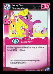 Size: 344x480 | Tagged: safe, bon bon, carrot top, cherry berry, daisy, flower wishes, golden harvest, lucky star (g4), pinkie pie, spike, sweetie drops, twilight sparkle, twinkleshine, g4, canterlot nights, ccg, enterplay, mlp trading card game