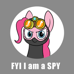 Size: 1000x1000 | Tagged: safe, artist:scramjet747, pinkie pie, g4, female, ninja, pinkie spy, solo, spy, spy (tf2), team fortress 2