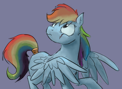 Size: 1156x840 | Tagged: safe, artist:stratustrot, rainbow dash, g4, female, scar, solo, tail wrap