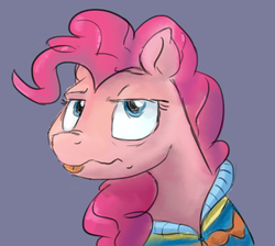 Size: 877x787 | Tagged: safe, artist:stratustrot, pinkie pie, g4, female, solo, tongue out, unamused