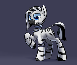 Size: 1396x1181 | Tagged: safe, artist:underpable, oc, oc only, oc:zita, zebra, solo, zebra oc