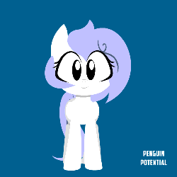 Size: 500x500 | Tagged: safe, artist:penguinpotential, oc, oc only, ask frigid drift, animated, cute, raised leg, smiling, solo