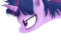 Size: 3507x2480 | Tagged: safe, artist:kriswanted, twilight sparkle, g4, female, grumpy, high res, messy mane, simple background, solo