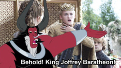 Size: 1280x719 | Tagged: safe, lord tirek, g4, twilight's kingdom, ding dong the prick is dead, game of thrones, joffrey baratheon, king joffrey