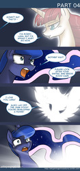 Size: 650x1386 | Tagged: safe, artist:johnjoseco, princess luna, oc, oc:fausticorn, ask gaming princess luna, g4, comic, crying, lauren faust, open mouth, smiling, spread wings, tumblr, wide eyes