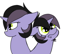 Size: 603x515 | Tagged: safe, artist:playgroundholocaust, oc, oc only, oc:topsy turvy, pony, unicorn, conjoined, conjoined twins, solo, two heads