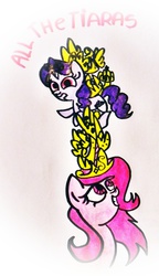 Size: 589x1024 | Tagged: safe, artist:goldenandgate, diamond tiara, princess cadance, g4, cadance loves tiaras, tiara