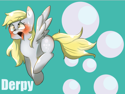 Size: 817x614 | Tagged: safe, artist:misocha, derpy hooves, pegasus, pony, g4, blushing, female, mare, pixiv, silly, solo