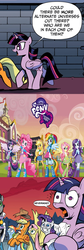 Size: 916x2724 | Tagged: safe, idw, official comic, applejack, fluttershy, pinkie pie, rainbow dash, rarity, twilight sparkle, equestria girls, g4, spoiler:comic, mane six, twilight sparkle (alicorn)