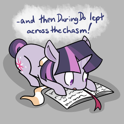 Size: 1024x1024 | Tagged: safe, artist:kyzacreations, twilight sparkle, pony, g4, book, female, morningtwilightsparkle, solo, tumblr