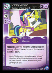 Size: 344x480 | Tagged: safe, enterplay, shining armor, canterlot nights, g4, my little pony collectible card game, ccg