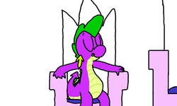 Size: 854x512 | Tagged: safe, artist:ask-labstarters, spike, g4, twilight's kingdom, chair, male, sitting, solo, spike-daily, throne, tumblr