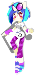 Size: 769x1631 | Tagged: safe, artist:snow angel, dj pon-3, vinyl scratch, anthro, g4, ambiguous facial structure, blushing, clothes, female, skirt, solo