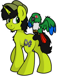 Size: 2754x3650 | Tagged: safe, artist:luximus17, parrot, pony, unicorn, high res, jacques, jontron, jontron thread, ponified, simple background, smiling
