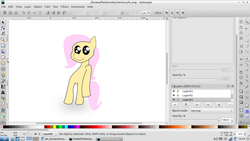 Size: 1360x768 | Tagged: safe, artist:elusive, artist:prince elusive, oc, oc only, oc:flutterby, pony, bipedal, inkscape, linux, lubuntu, wip