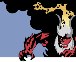 Size: 900x744 | Tagged: safe, artist:pixelkitties, lord tirek, g4, hellboy, male, solo, style emulation