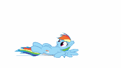 Size: 500x281 | Tagged: safe, artist:age3rcm, rainbow dash, g4, animated, female, kip-up, show accurate, solo
