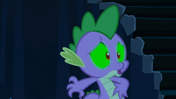 Size: 1365x768 | Tagged: safe, screencap, spike, g4, the crystal empire, greatest fear, male, solo