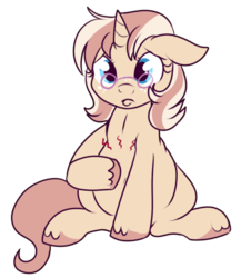 Size: 450x498 | Tagged: safe, artist:lulubell, oc, oc only, oc:lulubell, pony, unicorn, chubby, floppy ears, frown, glasses, hungry, looking at you, pouting, sad, simple background, sitting, solo, stomach noise, transparent background, unshorn fetlocks, vector