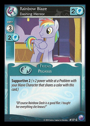 Size: 344x480 | Tagged: safe, enterplay, rainbow blaze, canterlot nights, g4, my little pony collectible card game, blue, ccg, male, solo