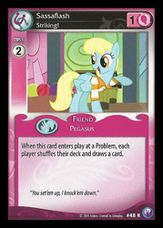 Size: 344x480 | Tagged: safe, enterplay, sassaflash, canterlot nights, g4, my little pony collectible card game, ccg, pink, solo