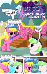 Size: 1219x1920 | Tagged: safe, artist:violetclm, cherry berry, cloudchaser, drama letter, watermelody, pony, comic:mother of invention, equestria girls, g4, background human, beret, bomber jacket, bowtie, comic, equestria girls ponified, hat, hot air balloon, ponified, twinkling balloon