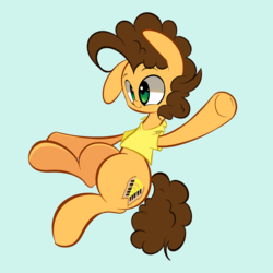Size: 1280x1280 | Tagged: safe, artist:turtlefarminguy, cheese sandwich, earth pony, pony, g4, blue background, cute, diacheeses, male, simple background, solo, stallion, waving