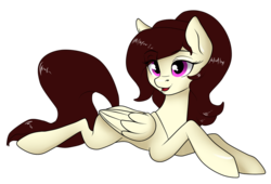 Size: 900x613 | Tagged: safe, artist:sugarcup, oc, oc only, oc:rella, pegasus, pony, female, mare, prone, simple background, solo