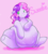 Size: 726x807 | Tagged: safe, artist:candyxxxholicxx, sweetie belle, pony, unicorn, g4, adorafatty, cute, diasweetes, fat, female, filly, morbidly obese, obese, shiny, simple background, sitting, smiling, solo, sweetie belly, underhoof