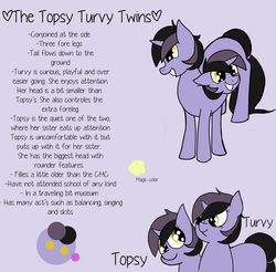 Size: 1353x1333 | Tagged: safe, artist:playgroundholocaust, oc, oc only, oc:topsy turvy, pony, unicorn, conjoined, conjoined twins, reference sheet