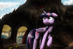 Size: 3415x2303 | Tagged: safe, artist:otakuap, twilight sparkle, alicorn, pony, g4, female, golden oaks library, high res, mare, solo, twilight sparkle (alicorn)