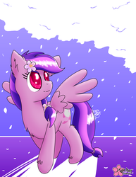 Size: 2550x3300 | Tagged: safe, artist:clouddg, oc, oc only, oc:moonlight blossom, pegasus, pony, flower in hair, high res, solo