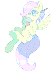 Size: 508x690 | Tagged: safe, artist:mewball, fluttershy, g4, bow, female, ice cream, solo