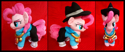 Size: 3781x1586 | Tagged: safe, artist:xnightmelody, pinkie pie, g4, testing testing 1-2-3, clothes, hat, irl, plushie, rapper pie, solo