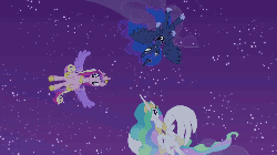 Size: 1280x720 | Tagged: safe, screencap, princess cadance, princess celestia, princess luna, twilight sparkle, alicorn, pony, g4, twilight's kingdom, alicorn tetrarchy, animated, balcony, camera spin, circle, circling, crystal empire, crystal palace, female, flapping, floating, looking down, looking up, mare, singing, smiling, twilight sparkle (alicorn), unsure, you'll play your part