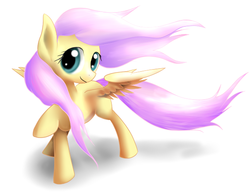 Size: 600x463 | Tagged: safe, artist:horuru, fluttershy, g4, female, pixiv, solo, windswept mane