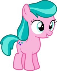 Size: 4000x4947 | Tagged: safe, artist:jeatz-axl, aquamarine, earth pony, pony, g4, inspiration manifestation, background pony, female, filly, foal, simple background, smiling, solo, transparent background, vector