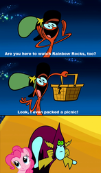 Size: 640x1088 | Tagged: safe, pinkie pie, equestria girls, g4, my little pony equestria girls: rainbow rocks, crossover, lord hater, meme, picnic, picnic basket, space, the picnic, wander (wander over yonder), wander over yonder