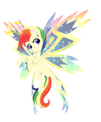 Size: 4000x4818 | Tagged: safe, artist:fuyusfox, oc, oc only, oc:ivory bolt, breezie, colored wings, gradient wings, multicolored wings, rainbow wings, solo, sparkly wings, wings