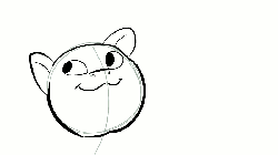 Size: 700x394 | Tagged: safe, artist:pikapetey, oc, oc only, animated, disembodied head, frame by frame, monochrome, smiling, solo, traditional animation