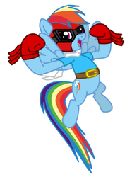 Size: 450x601 | Tagged: safe, artist:death-driver-5000, rainbow dash, g4, belt, clothes, cosplay, crossover, female, gloves, goggles, mask, murray, sly cooper, solo