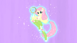 Size: 1440x810 | Tagged: safe, screencap, fluttershy, equestria girls, g4, my little pony equestria girls: rainbow rocks, female, musical instrument, solo, tambourine