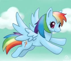 Size: 700x600 | Tagged: safe, artist:ashwolf, rainbow dash, g4, female, flying, solo