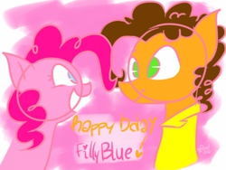 Size: 1024x768 | Tagged: safe, artist:leetle-pink-fudge, cheese sandwich, pinkie pie, g4